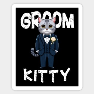 Groom Kitty Funny Cat Lovers Sticker